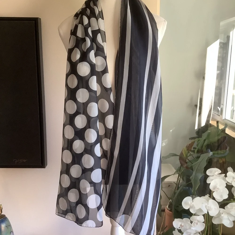 Doncaster Polka Dot and Striped Scarf/Wrap